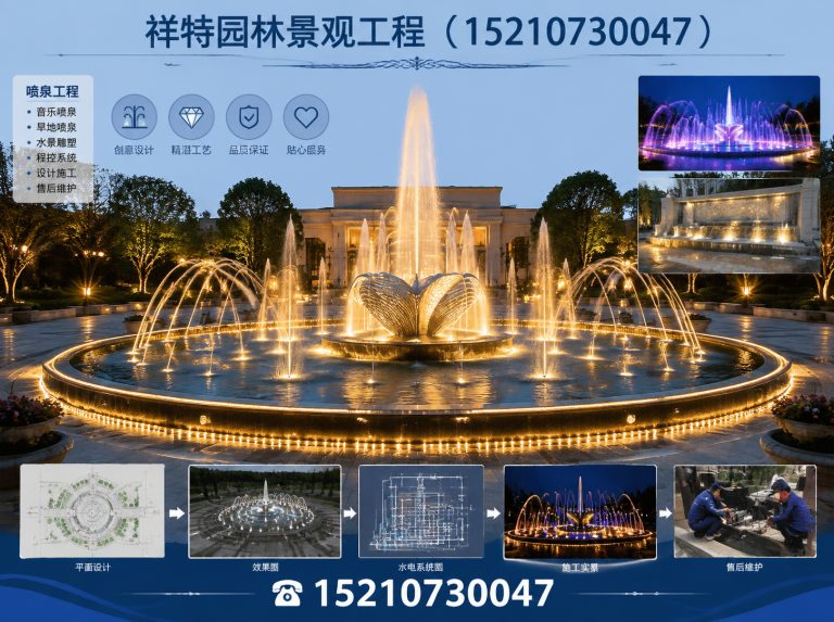 唐县人工湖喷泉展示图